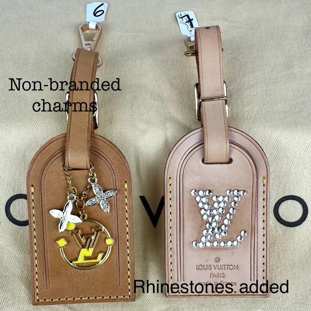 Louis Vuitton Leather Luggage Name Tag Bag charm keychains CUSTOMIZED - Picture 8 of 9